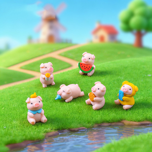 โมเดลการ์ตูนจิ๋ว น่ารัก รูปแตงโมและขวดนม ทำจาก PVC ของตกแต่ง DIY น่ารักๆ สำหรับแขวนหรือวางบนโต๊ะ - Product Image 1