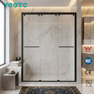 Puerta Corredera de Ducha YEETE en Oro Cepillado, Vidrio Templado de 8mm, Acero Inoxidable 304, Suministro al por Mayor para Baños, Proyecto de Lujo - Product Image 1