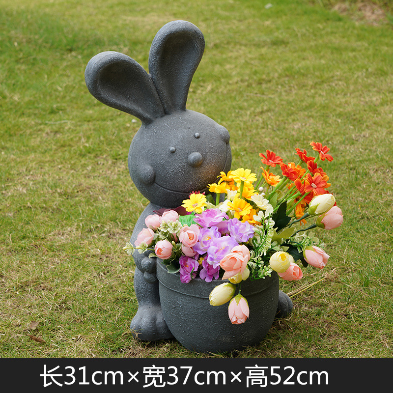 52 Yoga Rabbit Flower Pot 31X37X52CM