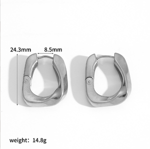 Pendientes de Acero Inoxidable con Forma de U, Estilo Europeo y Americano, Chapados en <span class=keywords><strong>Oro</strong></span> de 18K, Pendientes Exagerados - Product Image 6