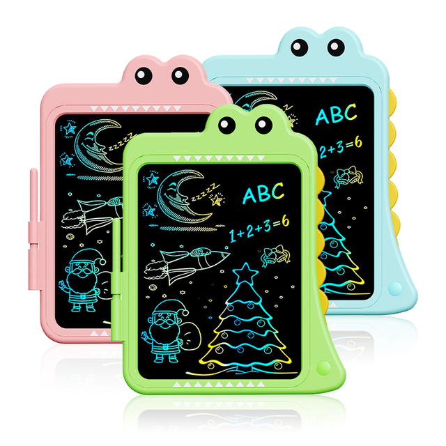Educational Kids Toys Cartoon Dinosaur Colorful Electronic Doodle Board LCD Writing Tablet with One-Key Lock Screen