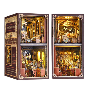 Estantería de Madera Estilo Cyberpunk Hecha a Mano, Creativa, 3D, DIY, Estantería en Miniatura para Libros, Juego de Muebles en Miniatura, Set de Rincón para Libros - Product Image 5