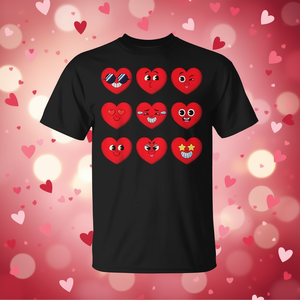 T-shirt avec visages de cœurs rouges pour la Saint-Valentin, pour garçons, filles et enseignants - Product Image 3