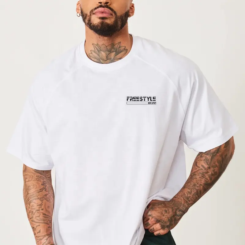 Blanco Raglan T-Shirt Oversized Mannen T-Shirt Samples Goedkope Prijs