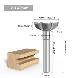 ใบมีดกัด 12 x 40 มม. แบบหกใบมีด สำหรับทำแผงประตูตู้ - Product Image 1