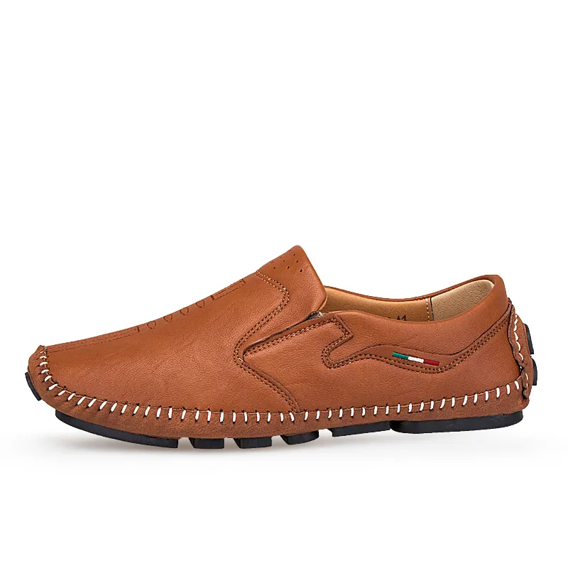 Large size Men High Quality Leather Loafers Casual Moccasins Slip On Men's Flats Fashion Male Driving Shoes