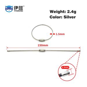 YIWANG Stainless Steel Wire <b>Rope</b> Cable Keychain Ring Luggage Tag - Product Image 2