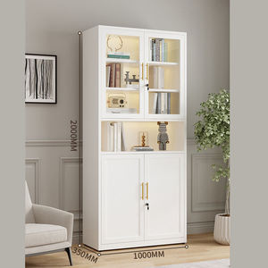 Estantería de acero abierta, puerta <span class=keywords><strong>blanca</strong></span> de doble acristalamiento, de suelo a techo, almacenamiento hueco, ignífugo, impermeable y a prueba de herrumbre para dormitorio - Product Image 4