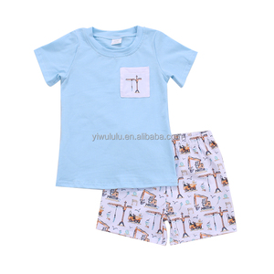 热销夏季短袖t恤裤子男童服装套装 - Product Image 5
