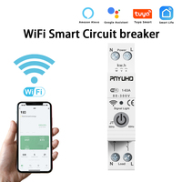 Mini disjoncteur intelligent Tuya WIFI 1P 63A avec compteur radio, contrôleur MCB, mesure sans fil, protection thermique pour usage domestique