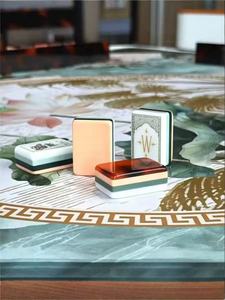 Dernière version de juin 2026 : Jeu de Mahjong américain de luxe moderne, tuiles orange couronne finition nacre, ensemble complet de 160 tuiles, portable - Product Image 3