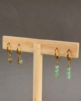 15 paires de boucles d'oreilles pendantes personnalisées style bohème, perles minuscules, pierres naturelles, perles d'eau douce, double face, en acier inoxydable, vente en gros pour cadeau