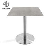 Table à manger rectangulaire, pour restaurant moderne, d'extérieur, noir
