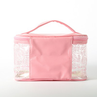 Sac de maquillage transparent en PVC imperméable, style coréen tendance, motif lettres ouvertes, sac fourre-tout créatif type affiche