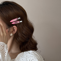 Pinces à cheveux en acétate sans pli, style coréen, simples et polyvalentes, pour franges latérales en forme de goutte d'eau, cheveux courts et coiffures skateboard