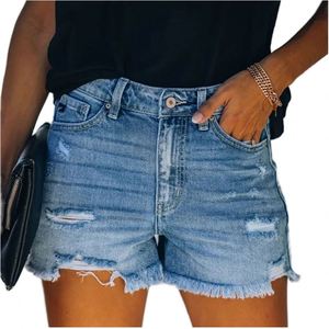 กางเกงขาสั้นผู้หญิงเอวสูงทรงปกติ สีพื้น ผ้าฝ้าย เอวยางยืด สไตล์สปอร์ต ลำลอง มีกระเป๋า ระบายอากาศได้ดี ผ้าอ๊อกซ์ฟอร์ด - Product Image 1