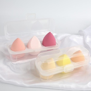 Ensemble de 3 éponges de maquillage sans latex, super douces, multicolores, avec rangement pour le fond de teint - Product Image 4