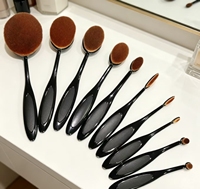 Lot de 10 pinceaux de maquillage en gros, type brosse à dents, outils de beauté, pinceau fond de teint individuel, kit cosmétique