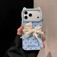 Coque de téléphone fantaisie style Ins avec nœud papillon en dentelle pour iPhone 18 Pro Max, coque antichoc 3-en-1, étui rigide pour 17, 16, 15, 14, 13