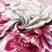 Tissu 100% polyester tissé doux, résistant à l'abrasion, séchage rapide, motifs floraux imprimés, léger 190 g/m² pour textiles de maison et jupes