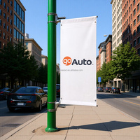 Supports de bannière de poteau de rue avec mât de drapeau en fibre de verre pour la publicité extérieure-Suspension durable