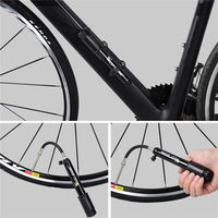 WEST BIKING 100Psi Mini pompe à vélo en alliage d'aluminium Pompe à air manuelle pour vélo Gonfleur de pneus Valve Schrader Presta Pompe pour vélo de route VTT
