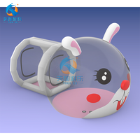 Tente bulle gonflable transparente en PVC pour enfants, thème lapin, palais de cristal avec piscine à balles et toboggan 3m*3m*3m