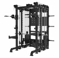 SQ7095 Smith Machine Commerciale Haut de Gamme, Cage de Musculation Robuste, Support de Barre Réglable, Ensemble Complet d'Accessoires pour Salle de Sport Haut de Gamme
