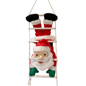 ไฟประดับตกแต่งคริสต์มาสรูปซานตาคลอสปีนบันได ใช้แบตเตอรี่ แสงสีขาวอบอุ่นและสี่สี - Product Image 1
