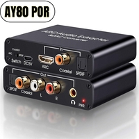 Extracteur audio HDMI ARC 192 kHz, HDMI ARC vers coaxial, optique Toslink, commutateur numérique SPDIF, canal de retour audio analogique 3,5 mm AUX