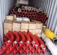 Suku Cadang Pompa Beton KCP DN125 Pipa Pompa Beton 90 Derajat Siku Cor