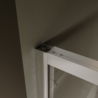Porte de douche coulissante simple de qualité supérieure moderne avec verre trempé de 6 mm, cadre en aluminium chromé
