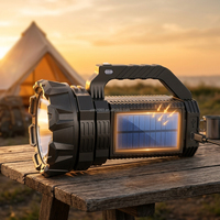 Lampe torche solaire USB-C rechargeable personnalisée, haute luminosité, puissante, avec batterie 18650 pour le camping et les situations d'urgence