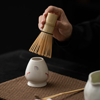 Ensemble de quatre pièces en céramique Dehua, peint à la main, style chinois, pour matcha, avec fouet à thé, coffret cadeau, Hyakumonritsu