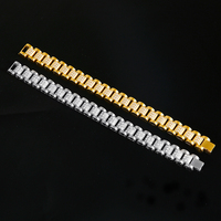 Bracelet de montre pour homme en acier titane plaqué or 18 carats, motif cœur incrusté, zircon/diamant, pierre principale, idéal pour un cadeau - Vente chaude