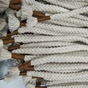 Corda intrecciata in cotone al 100% di colore naturale all'ingrosso corda da imballaggio macramè da 5mm intrecciata