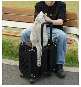 पालतू ट्रॉली स्टलर एब्स सामग्री पारदर्शी लक्जरी फैशन आधुनिक क्लासिक ग्रीष्मकालीन ठंडा लुभावनी बड़ी क्षमता यात्रा बॉक्स के लिए - Product Image 4