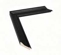Moulure en pin massif pour cadre photo 51x33mm Blanc Noir Or Argent Brun café Moulure en bois profilée pour décoration de peinture à l'huile