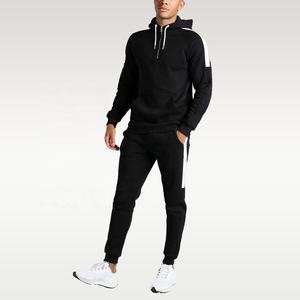 OEM Design personnalisé couleur noire avec côté couleur blanche rayé Design vêtements de sport adultes survêtements ensembles - Product Image 6