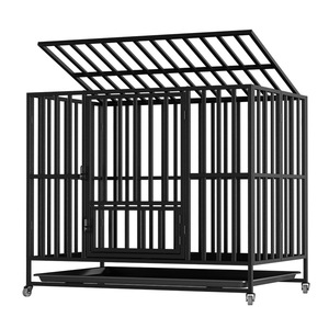 Kolay Kurulum, Montaj Gerektirmez, Katlanabilir, Güçlendirilmiş Demir Kare Boru Kutu Köpek Kafesi, Büyük/Orta Boy Köpekler İçin, Her Mevsim İç Mekan Ev Tipi - Product Image 1