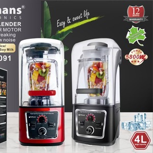 Mixeur puissant Hoffmans HM-2091 5800W avec isolation acoustique, bol de 4L, mixeur professionnel commercial silencieux pour smoothies <span class=keywords><strong>à</strong></span> <span class=keywords><strong>prix</strong></span> réduit - Product Image 1