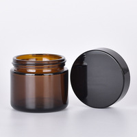 Pot en verre ambré foncé à parois droites de 2 oz, 4 oz, 6 oz avec couvercle noir, ustensiles de cuisine, pot brun anti-UV de 60 ml, 120 ml pour le miel