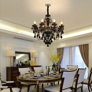 Lampadario di cristallo moderno con prismi chiari per soggiorno sala da pranzo ingresso Hotel grande ingresso apparecchio di illuminazione decorativa - Product Image 4