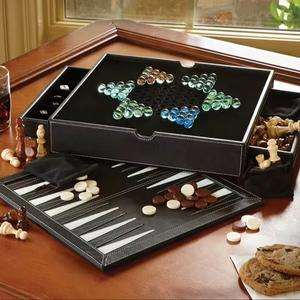 Best Selling Luxury Leather <strong>Backgammon</strong> Chess <strong>Board</strong> - Product Image 1