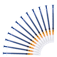 Seringue médicale jetable en plastique avec embout Luer Lock et aiguille hypodermique 21G, fournisseurs de consommables médicaux, 1 ml, 5 ml, vétérinaire