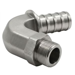 Codo de manguera de acero de 90 grados con rosca NPT/BSP macho, fabricación OEM personalizada - Product Image 1