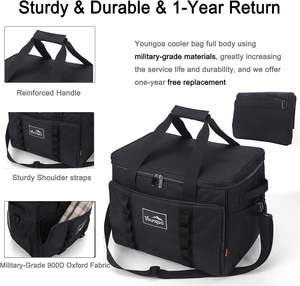 24 48 latas aisladas a prueba de fugas, bolsas de viaje portátiles plegables grandes y suaves, bolsa refrigeradora de 15L para Picnic, cofre de hielo, Vasos - Product Image 5