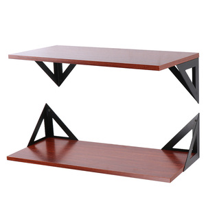 Soporte de pared para estantería flotante, hierro forjado, forma triangular negra, para sala de estar, estante de almacenamiento y exhibición - Product Image 4