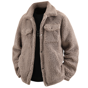 Chaqueta Sherpa con Forro de Poliéster, Chaqueta Cortavientos Transpirable con Cuello de Solapa - Product Image 1