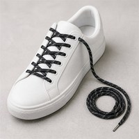 Lacets tressés en polyester durables pour la vente en gros, texture tissée, options multicolores, embouts en plastique, pour baskets, chaussures décontractées et de sport